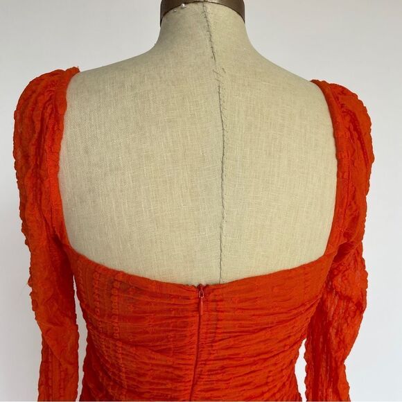 GANNI Ruched Lace Midi Dress - Picture 10 of 14